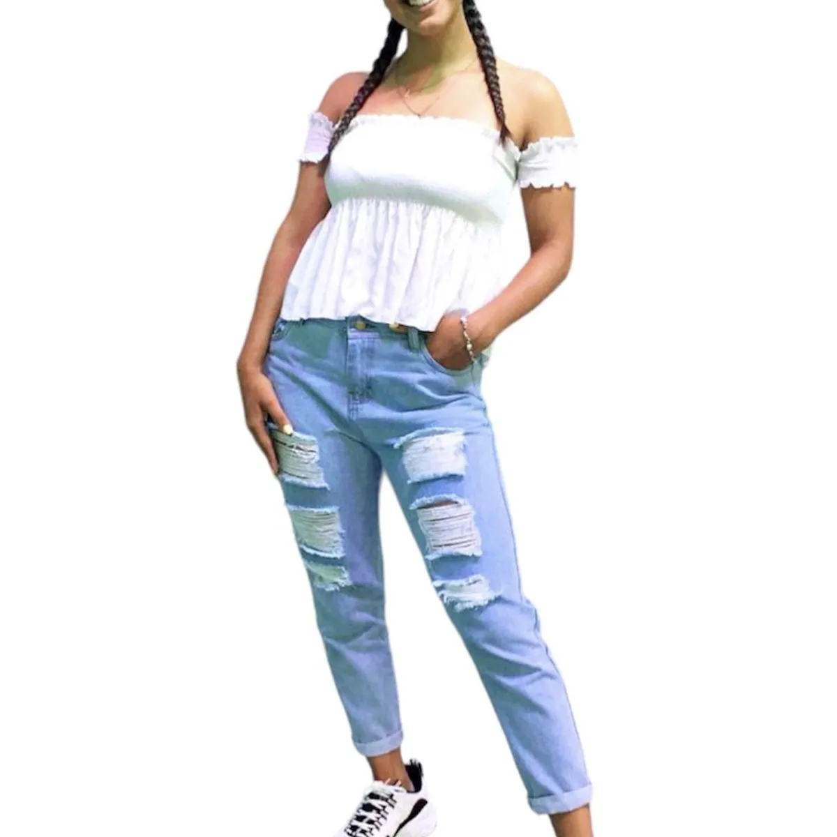 AMA OUTFITTERS - JEAN RASGADO BOYFRIEND