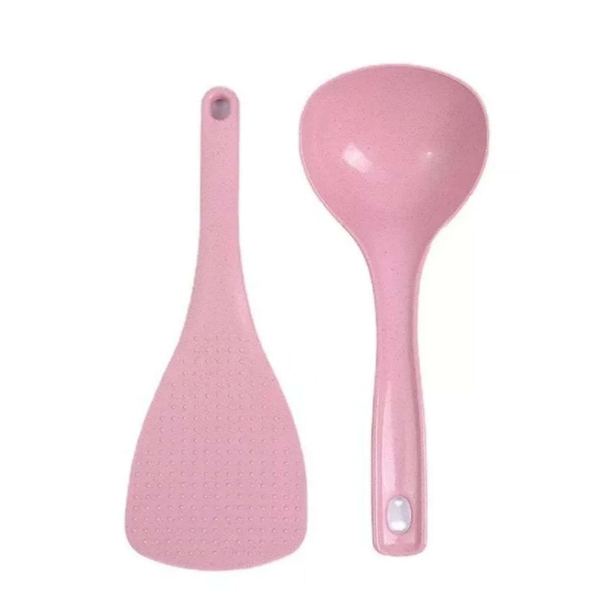 GENERICO - Pack Cuchara arrocera y Cucharron para Arroz Rosado
