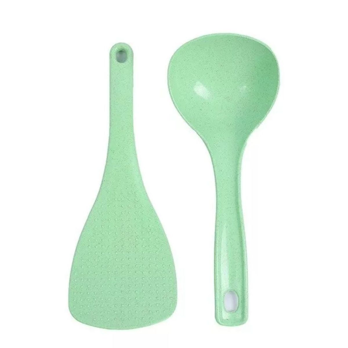 GENERICO - Pack Cuchara arrocera y Cucharron para Arroz Verde