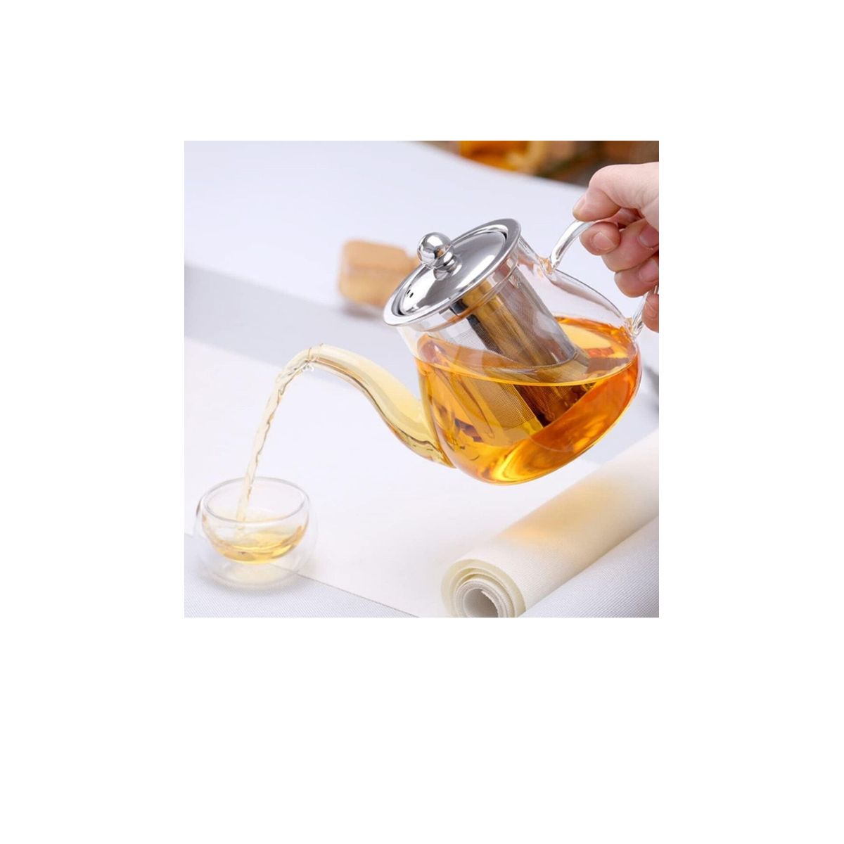 GENERICO - Tetera de Borosilicato 600 ml con Filtro