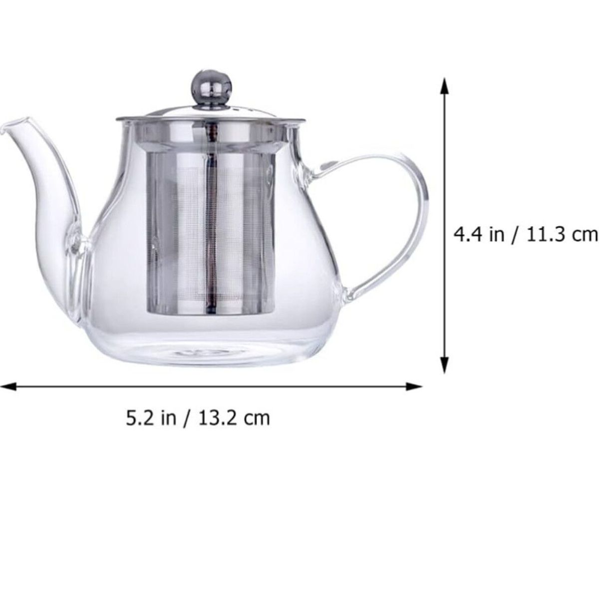 GENERICO - Tetera de Borosilicato 600 ml con Filtro