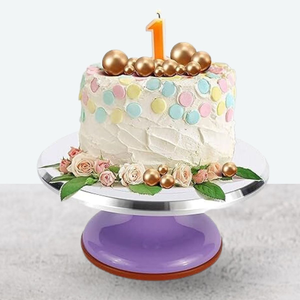 GENERICO - Bailarina para Decorar Tortas Base Giratoria de 30 cm