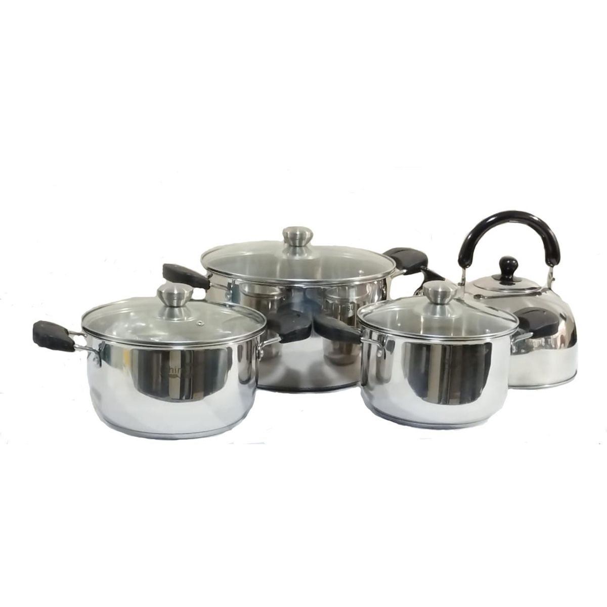 ICHIMATSU - Juego de Ollas Acero Inoxidable con tapa 8 Piezas