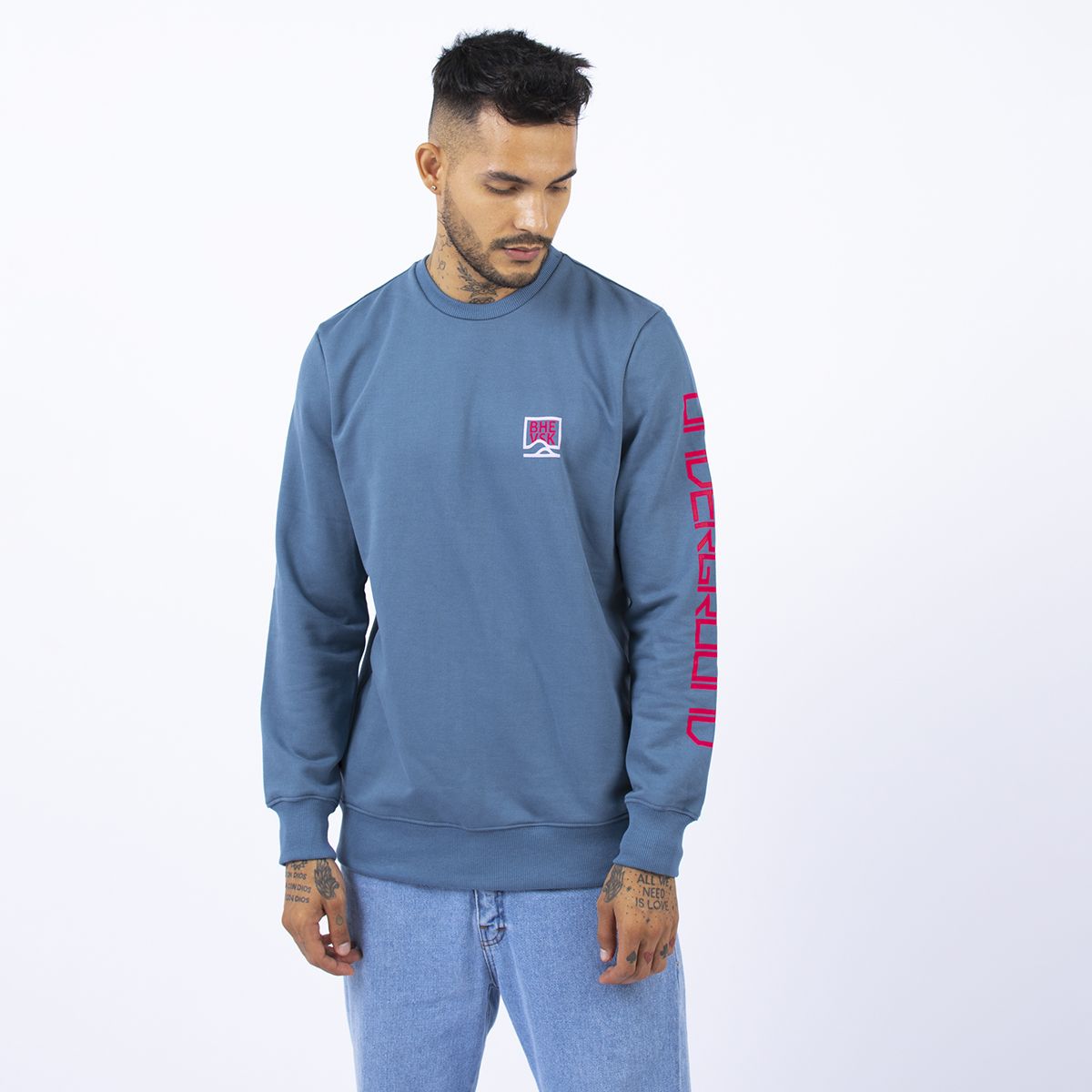 BHEVSK - Polera Hombre Celeste Underground