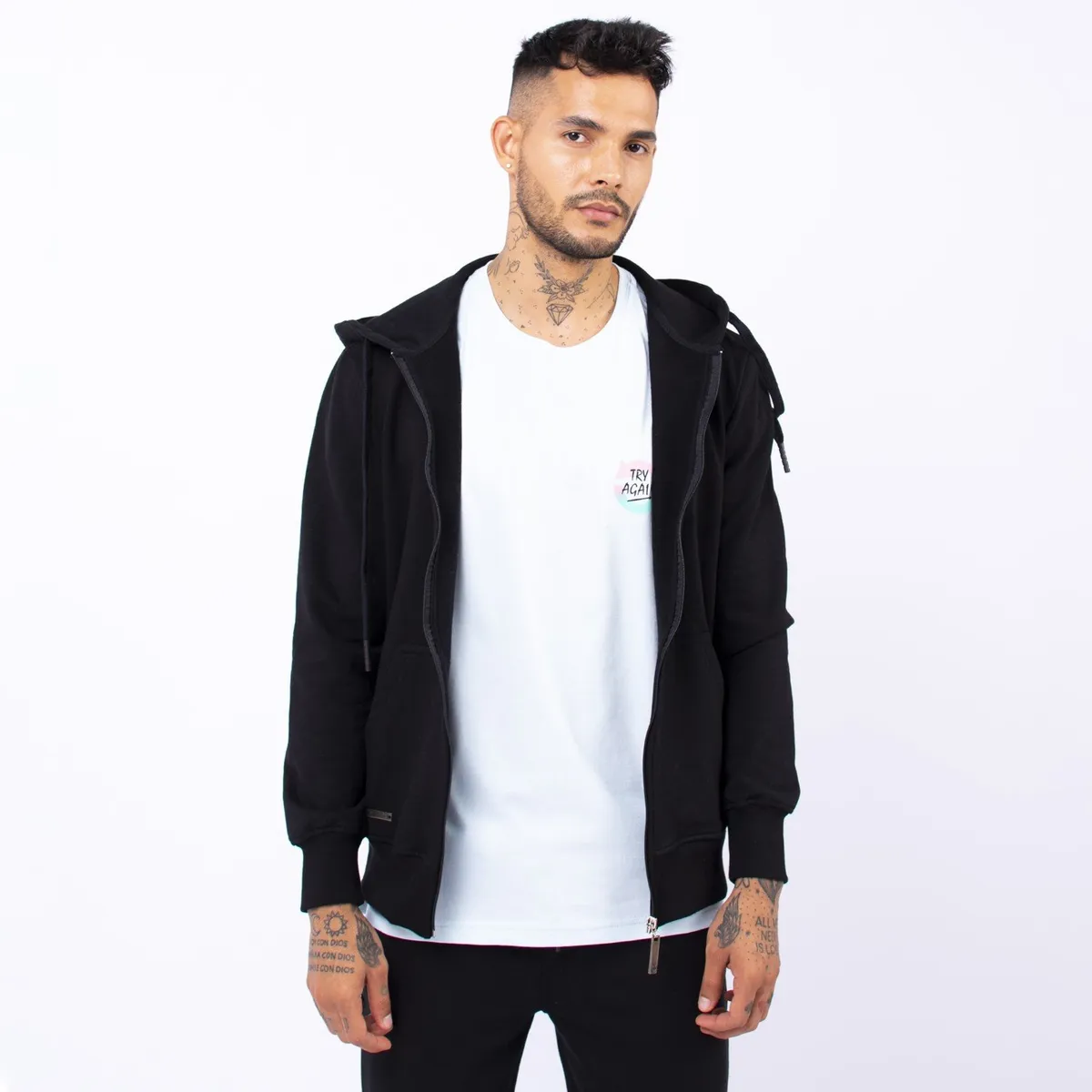 BHEVSK - Polera Basica Cremallera Negra