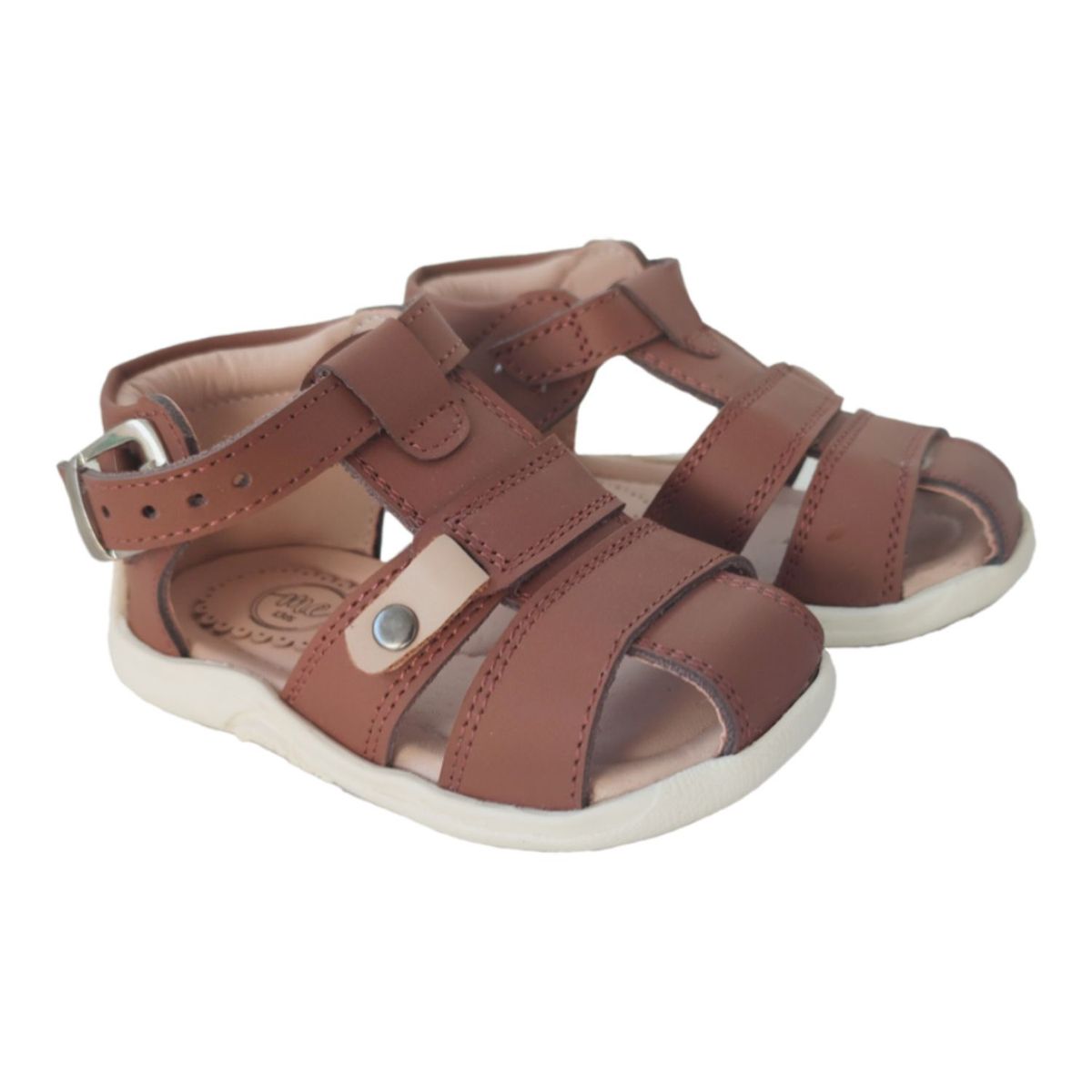 GENERICO - SANDALIA CUERO NIÑO SUPERHEROE MARRON