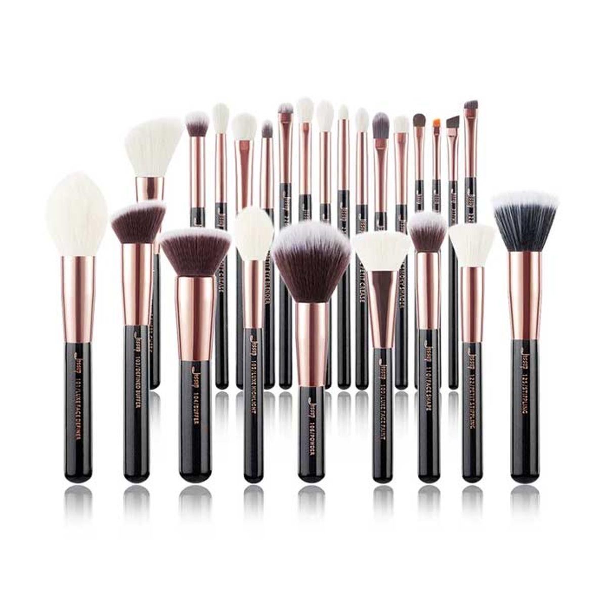 GENERICO - Set de 25 brochas Profesionales Rostro y Ojos Jessup Black and Gold