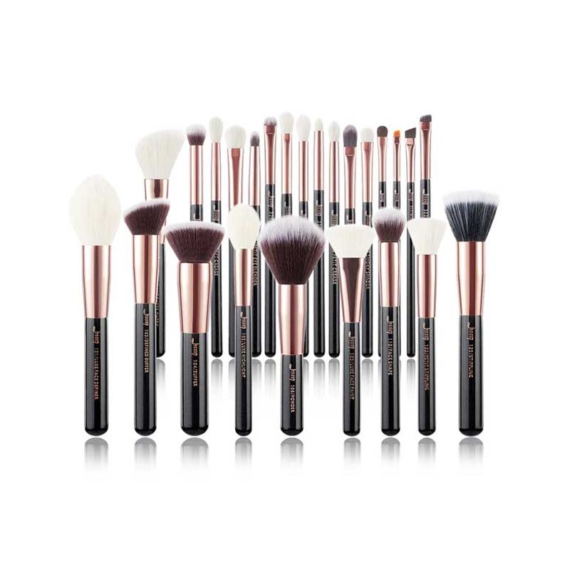 GENERICO - Set de 25 brochas Profesionales Rostro y Ojos Jessup Black and Gold