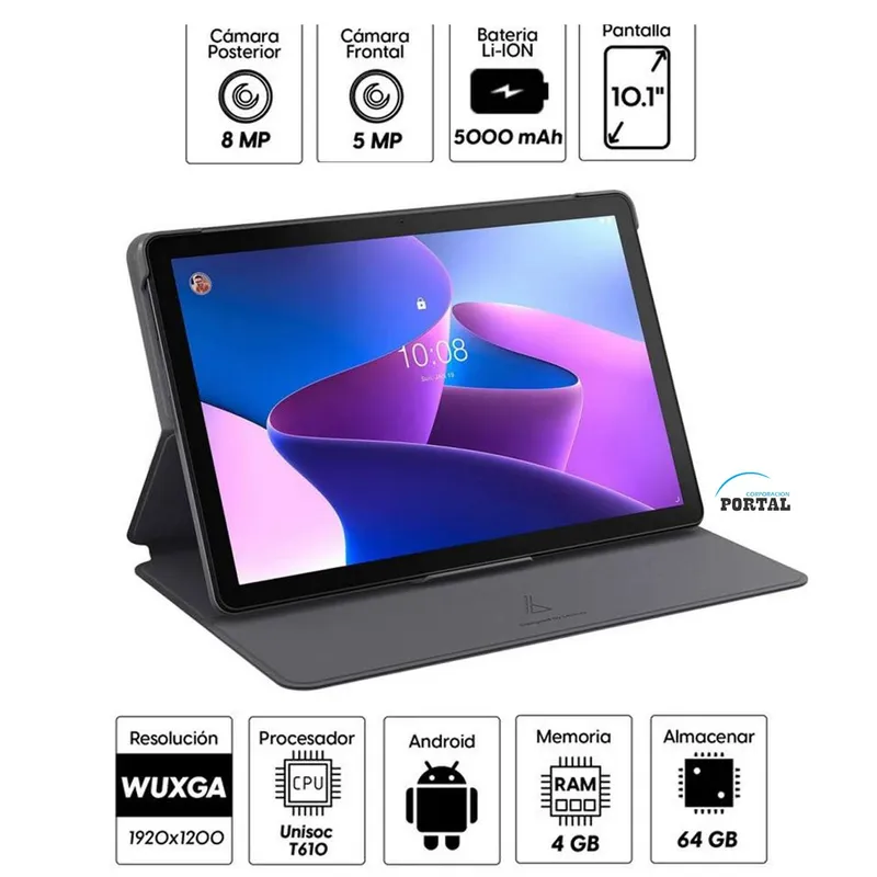 LENOVO - TABLET LENOVO M10 CON CHIP 64GB 4GB  FOLIO CASE TB328XU
