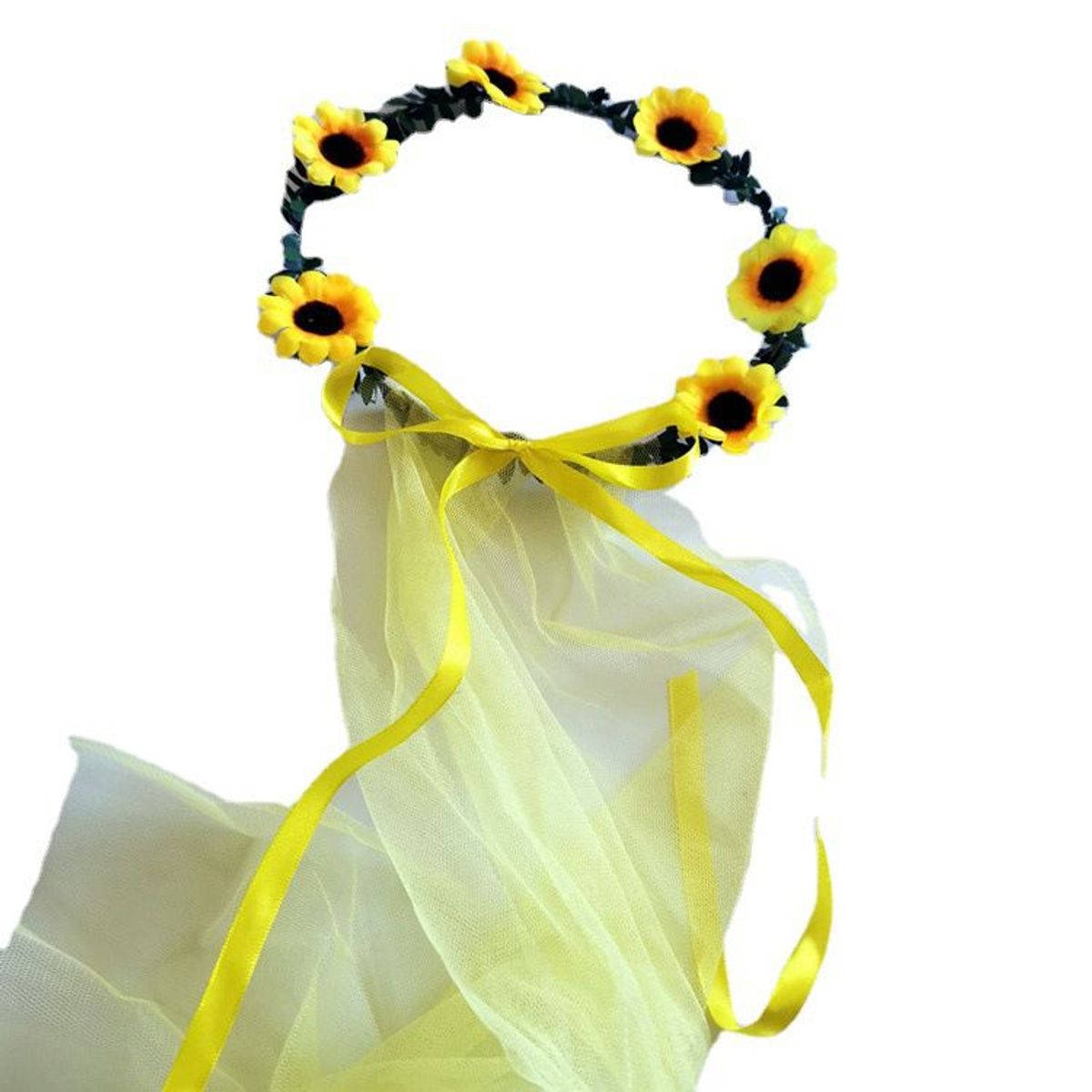 GENERICO - Diadema para año nuevo vinchas de flores amarillas