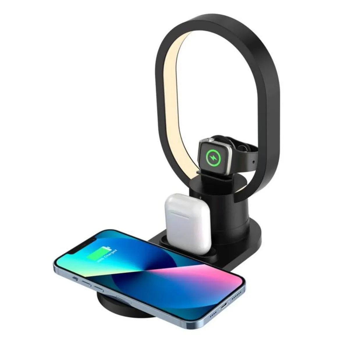 GENERICO - Cargador Inalámbrico 4 en 1 Carga Rápida Airpods Iphone y Android