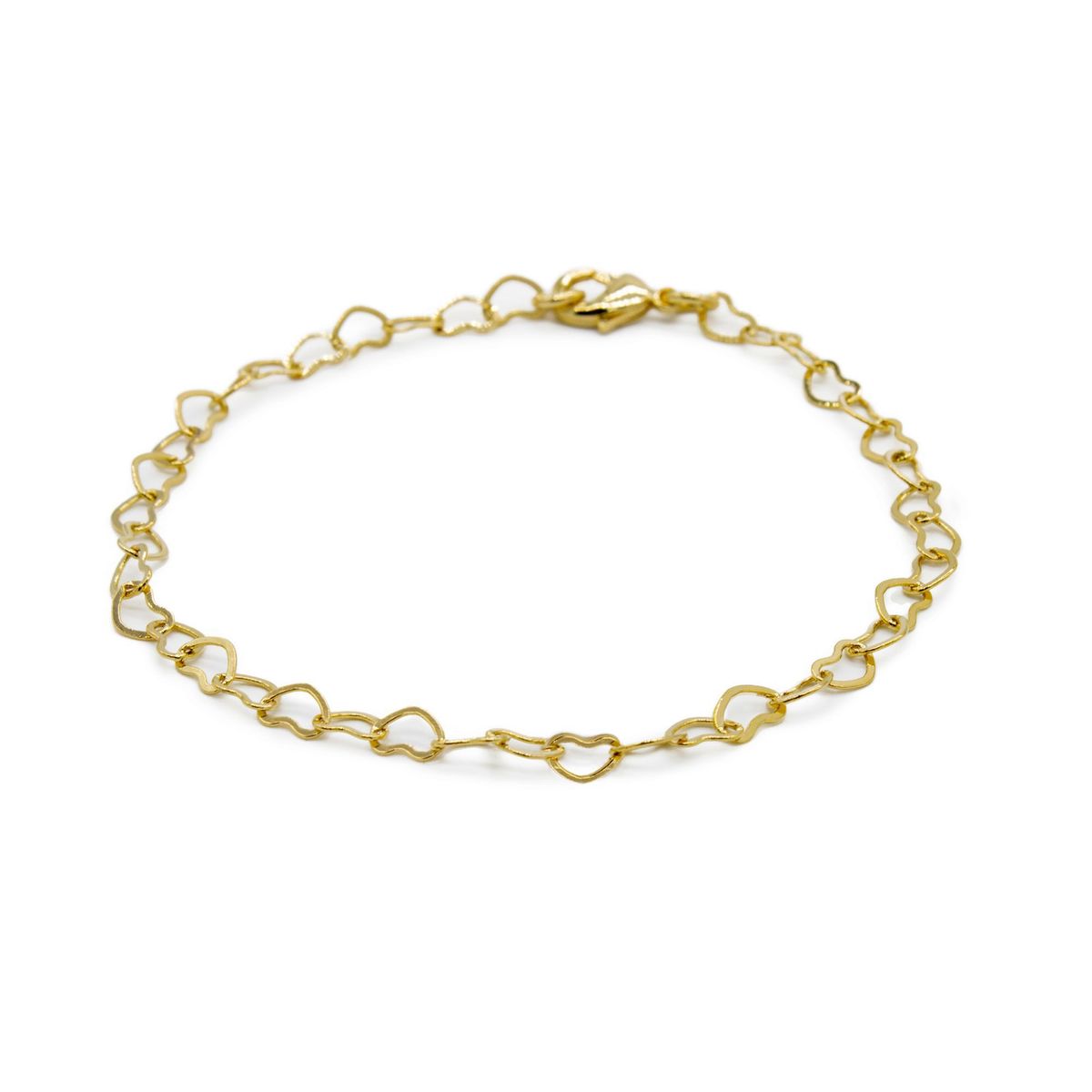 AMBAR JOYERIA - Pulsera Corazones Entrelazados LAMINADO EN ORO