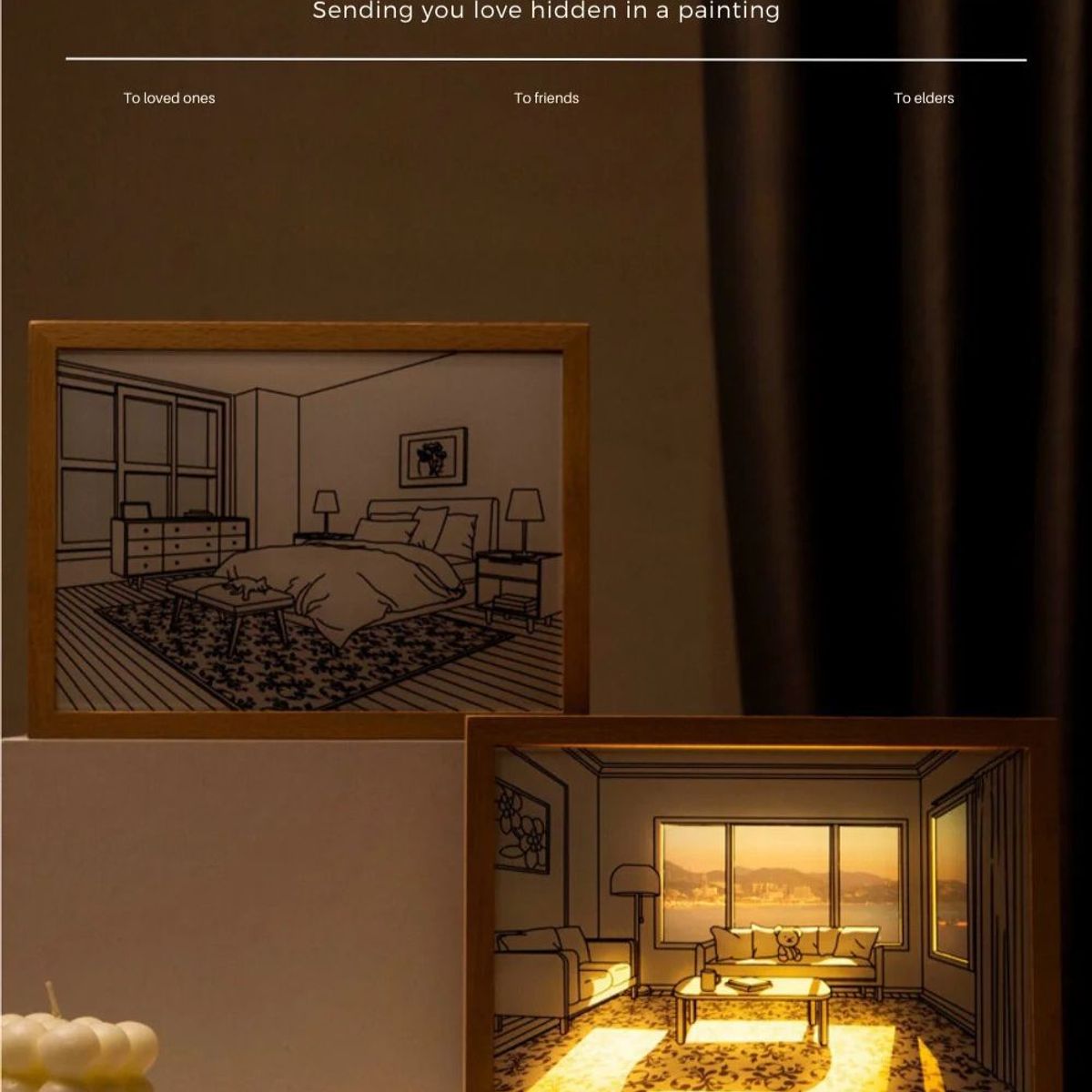 GENERICO - CUADRO CREATIVO CON LUZ LED