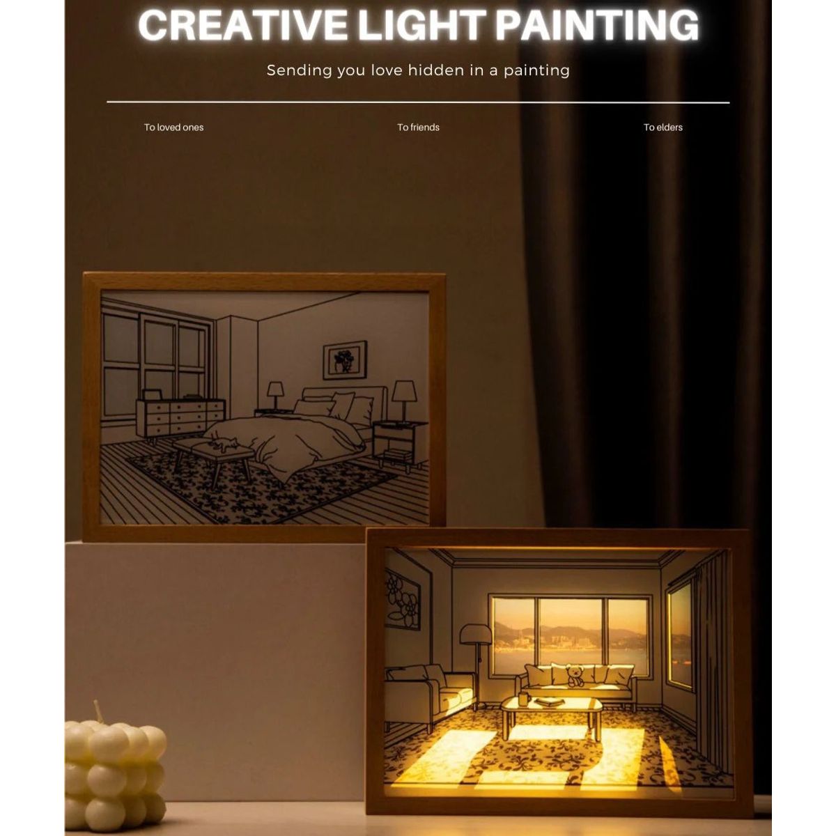 GENERICO - CUADRO CREATIVO CON LUZ LED