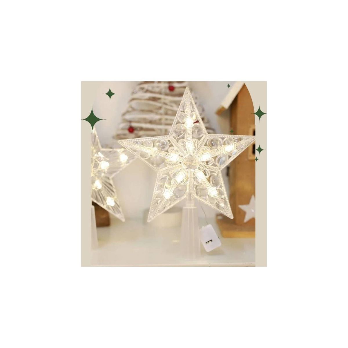 GENERICO - Estrella para árbol de navidad 15x17x3 cm