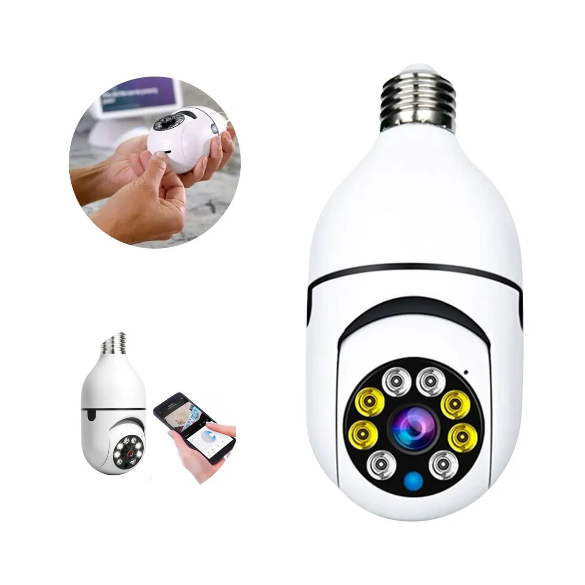 GENERICO - Foco Cámara Espía 360° Visión Nocturna