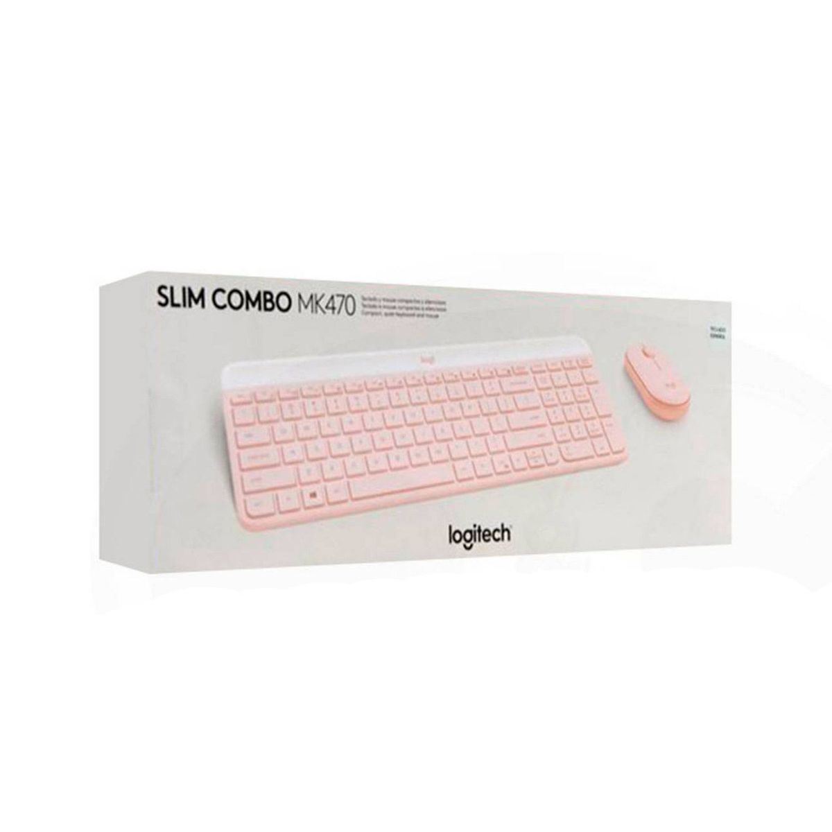 LOGITECH - Teclado Logitech + Mouse Mk470 Wireless Slim Usb Rosa