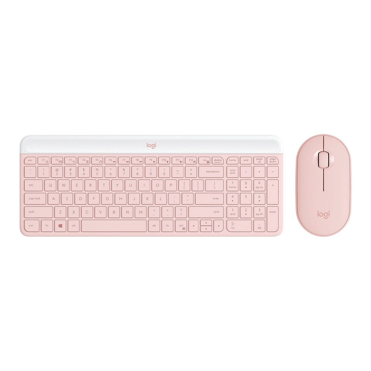 LOGITECH - Teclado Logitech + Mouse Mk470 Wireless Slim Usb Rosa