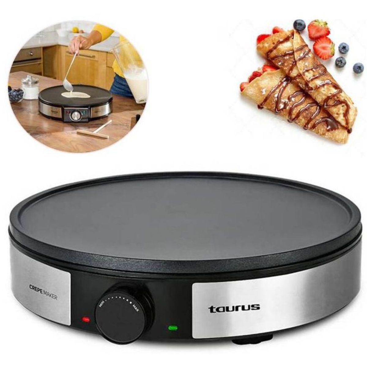 TAURUS - Crepera con Placa Antiadherente Taurus 1200W S164