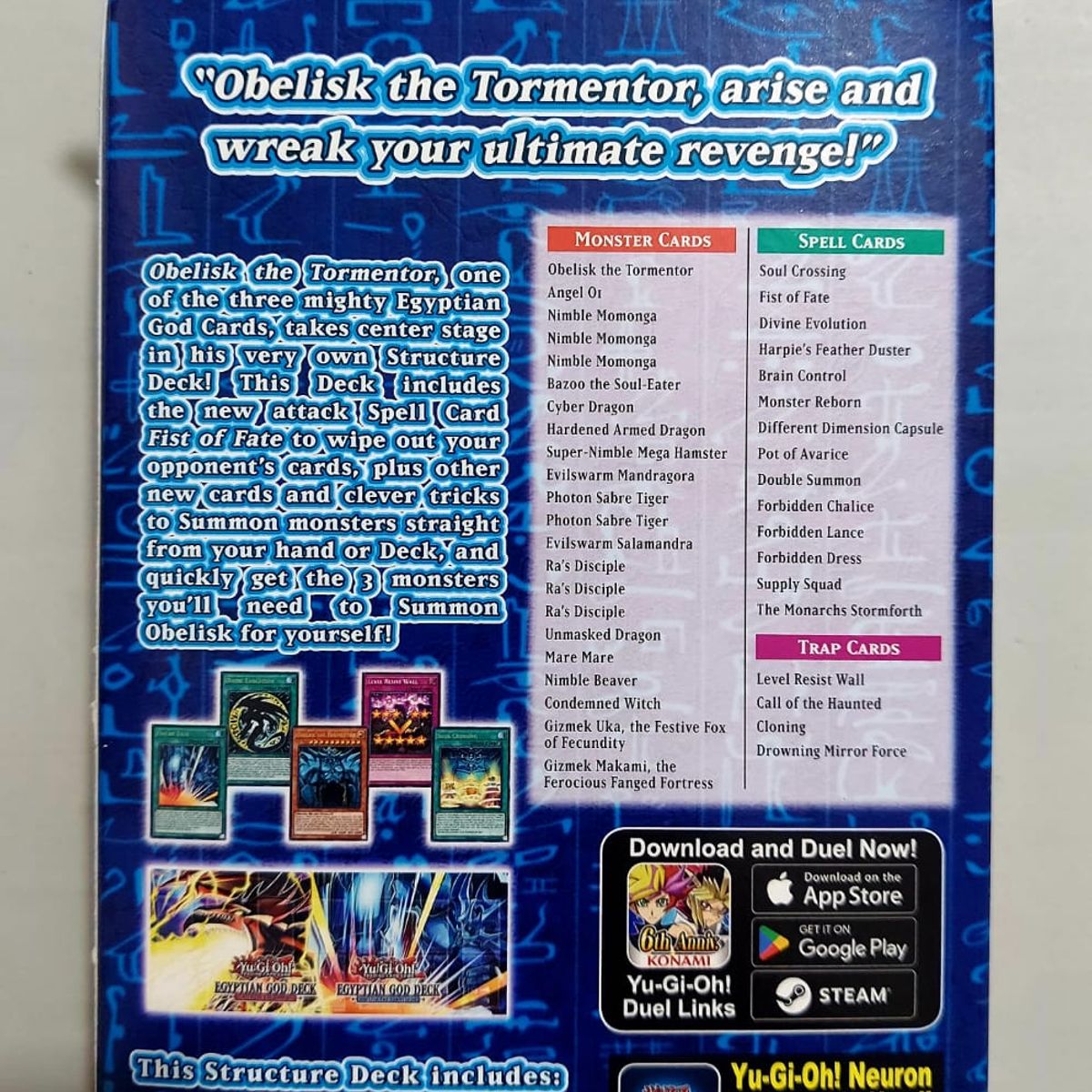 ORIGINARIA - YUGIOH DECK EGYPTIAN OBELISK INGLES