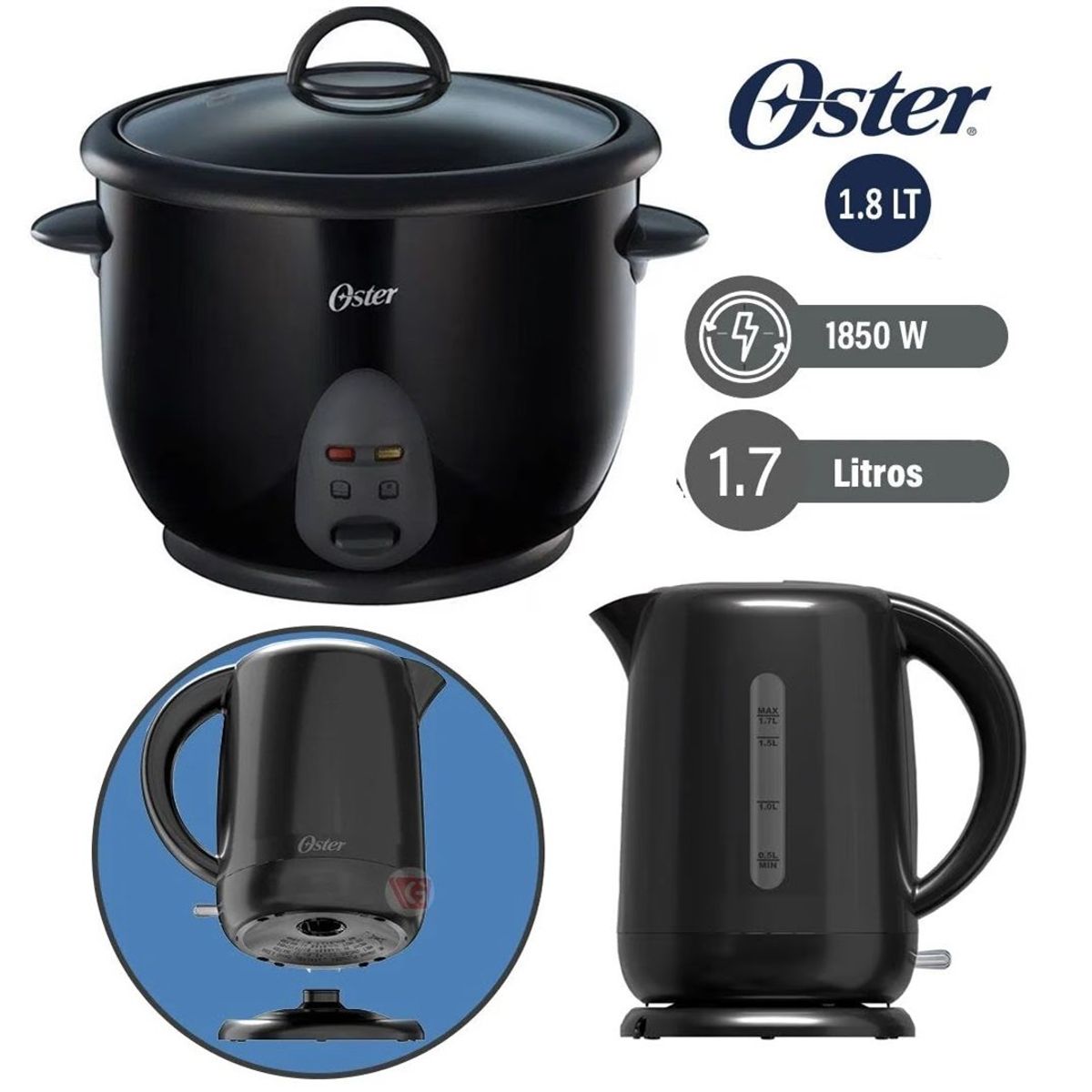 OSTER - Combo Olla Arrocera 1.8 ltros + Hervidor 1.7 litros