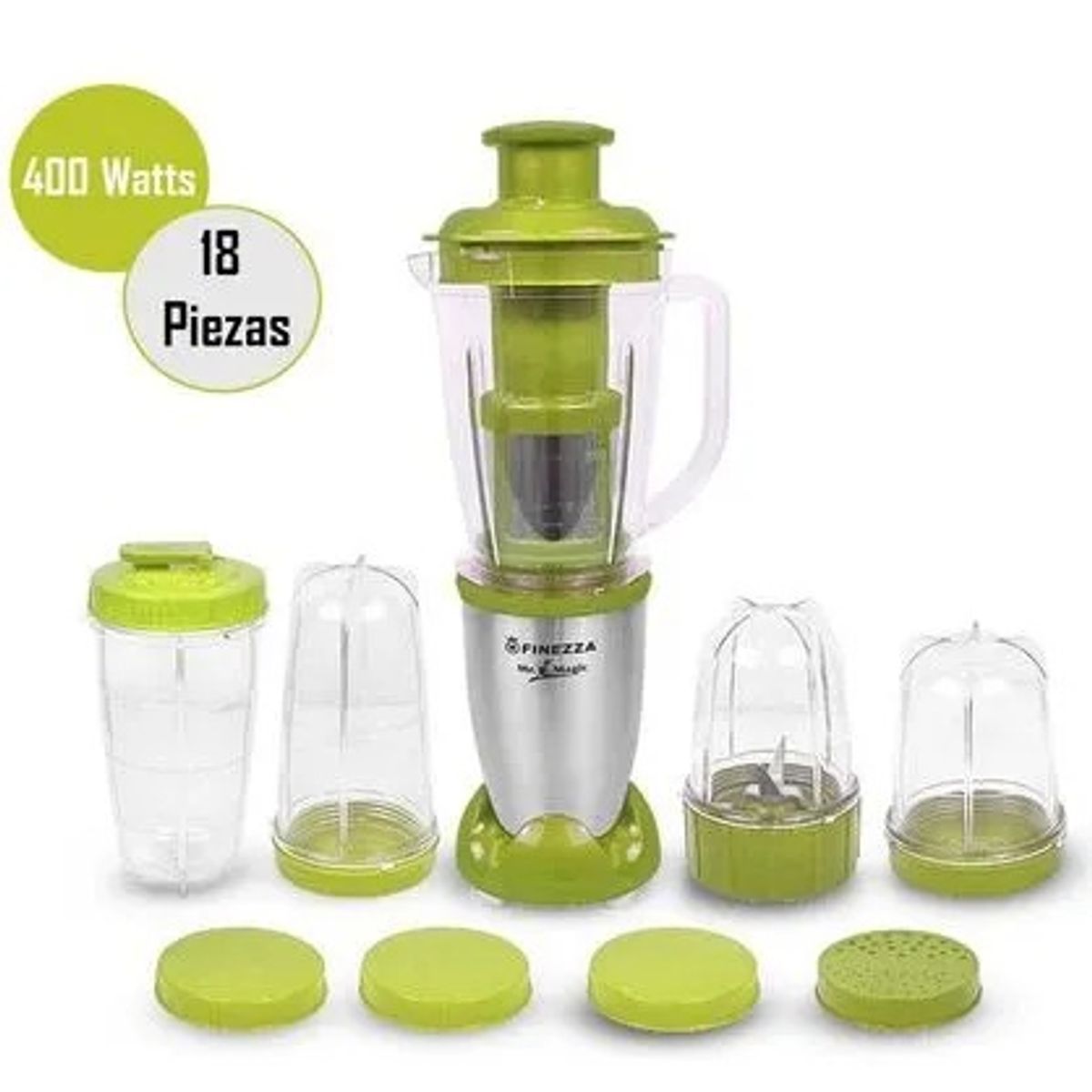 FINEZZA - Licuadora Personal Multiusos Finezza 18 piezas FZ-3186 VERDE
