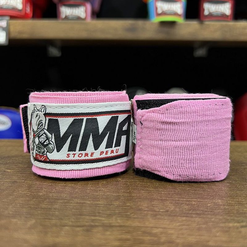 GENERICO - VENDAS DE BOXEO MMA STORE ROSADO - 5 METROS - SEMIELÁSTICAS