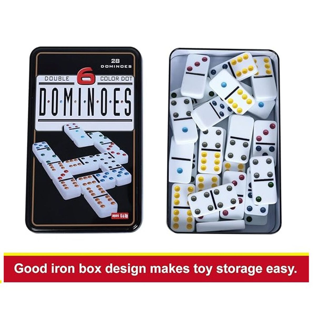 GENERICO - Dominoes 6 clásico x 28pcs - Juego familiar