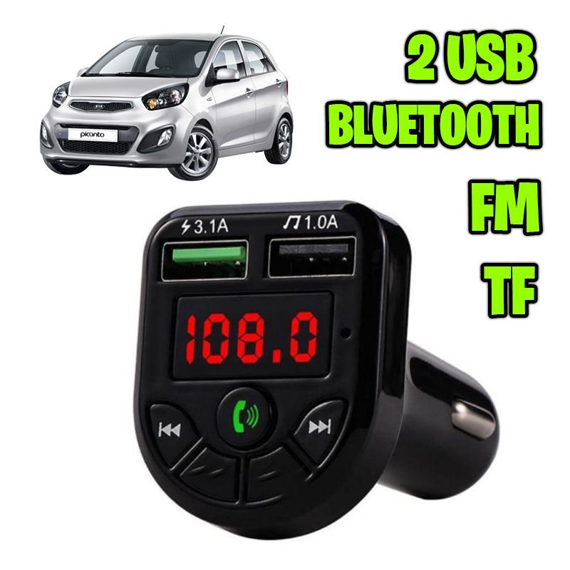 GENERICO - Transmisor Fm Bluetooth Mp3 Manos Libres Autos Cable USB