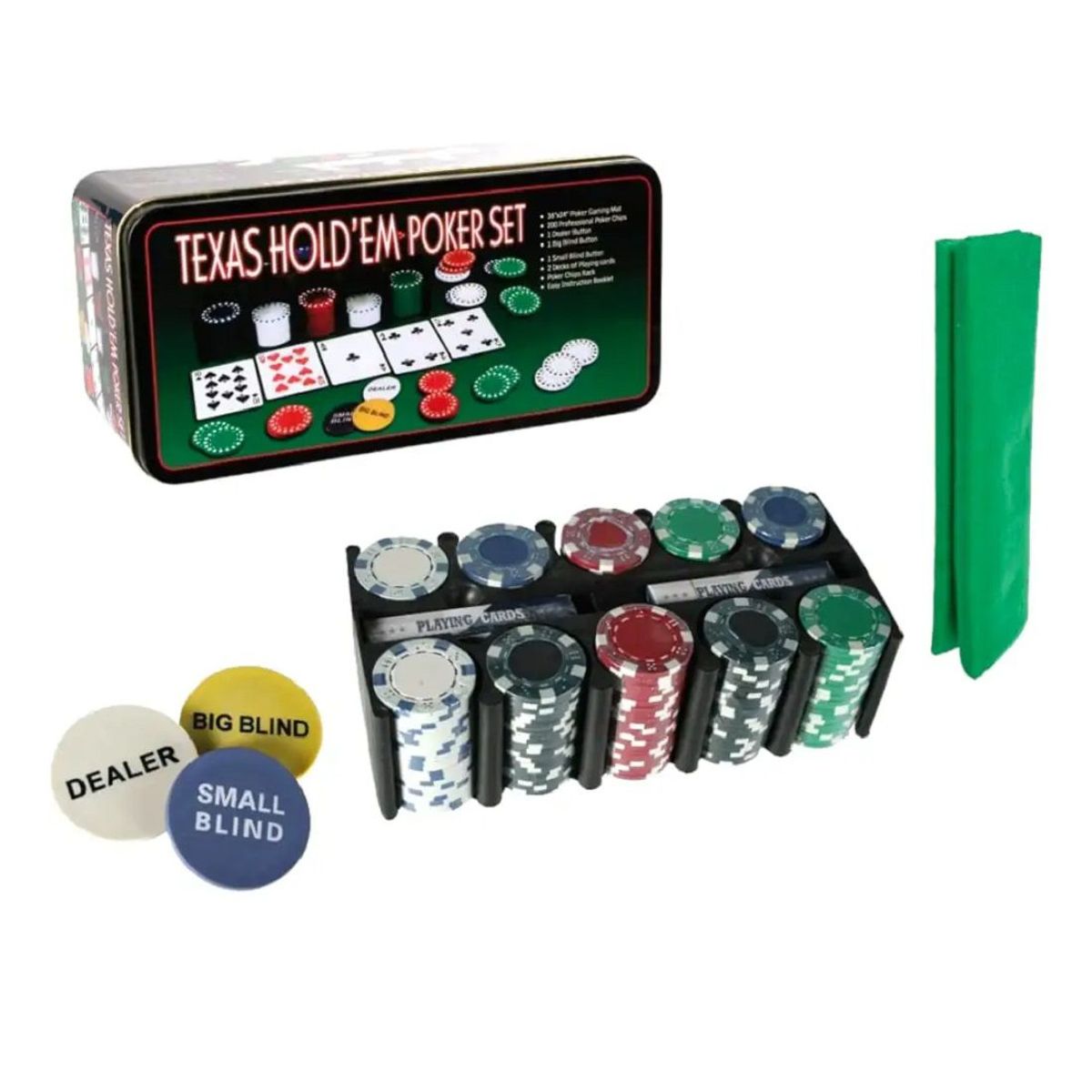 GENERICO - Juego de póker x 200 pcs - metal