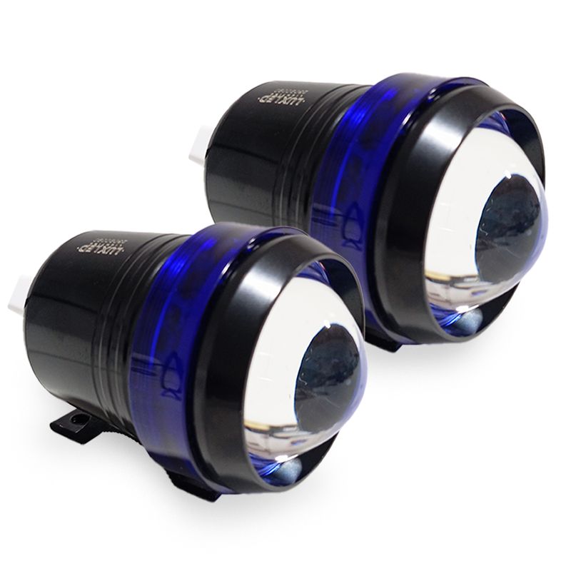 GENERICO - Exploradora Faro Led Cañón Luz Blanco 10w Aureola Azul X Par