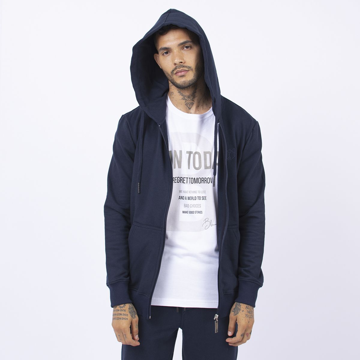 BHEVSK - Polera Basica Cremallera Azul