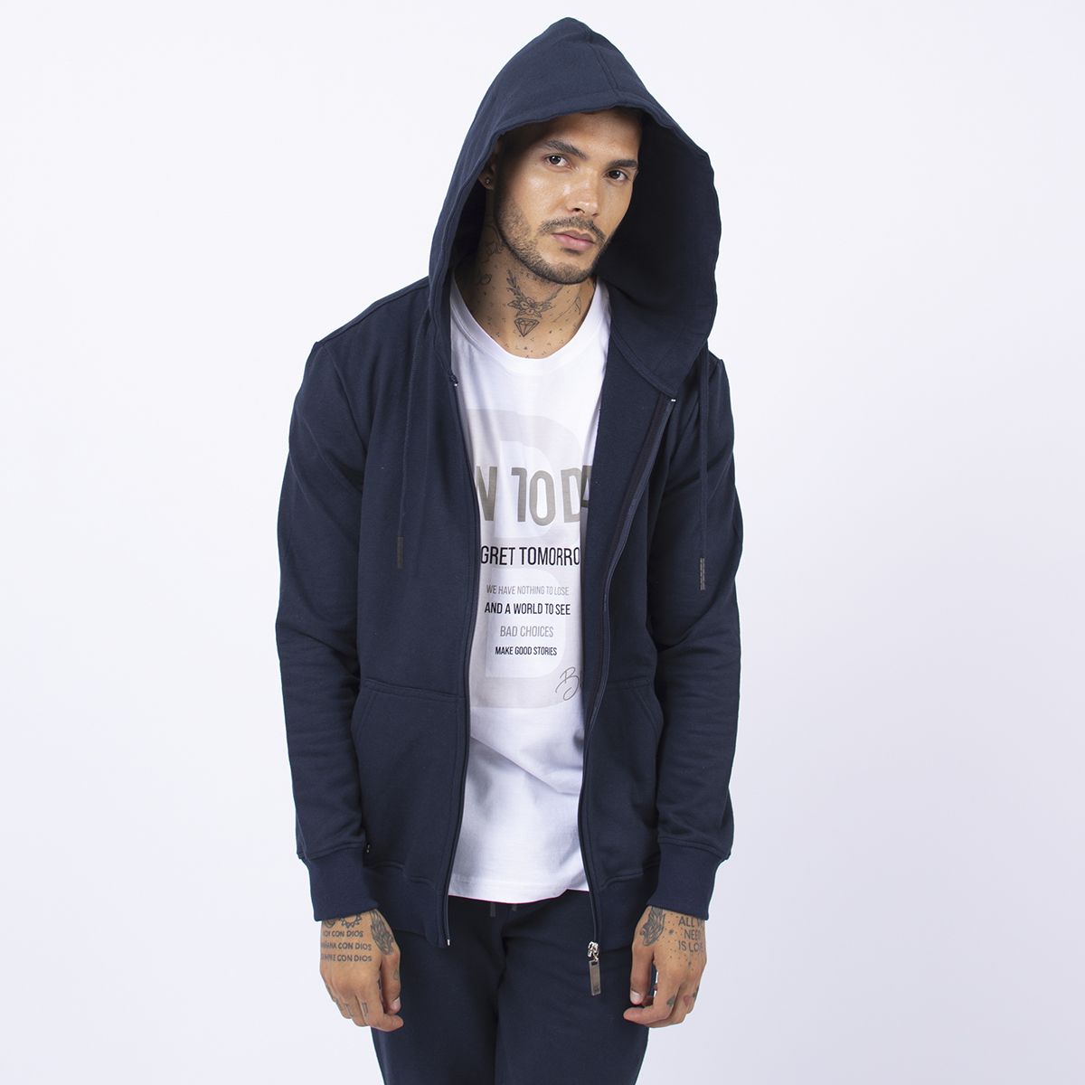 BHEVSK - Polera Basica Cremallera Azul