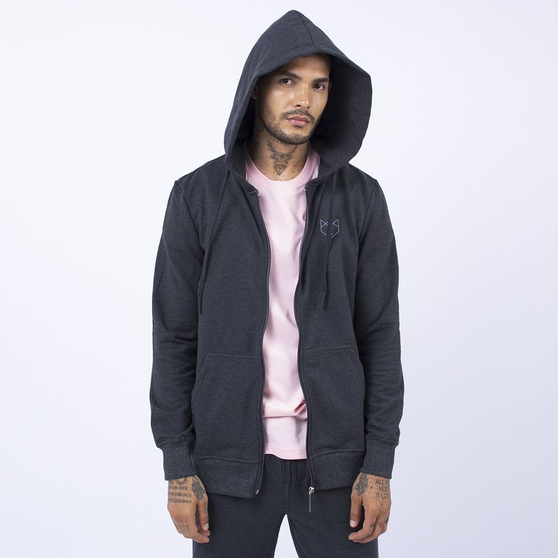 BHEVSK - Polera Basica Cremallera Gris Rata