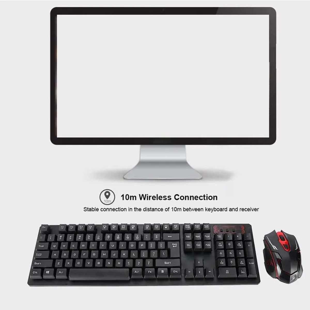 GENERICO - Kit Teclado y Mouse Inalámbrico para Pc Laptop