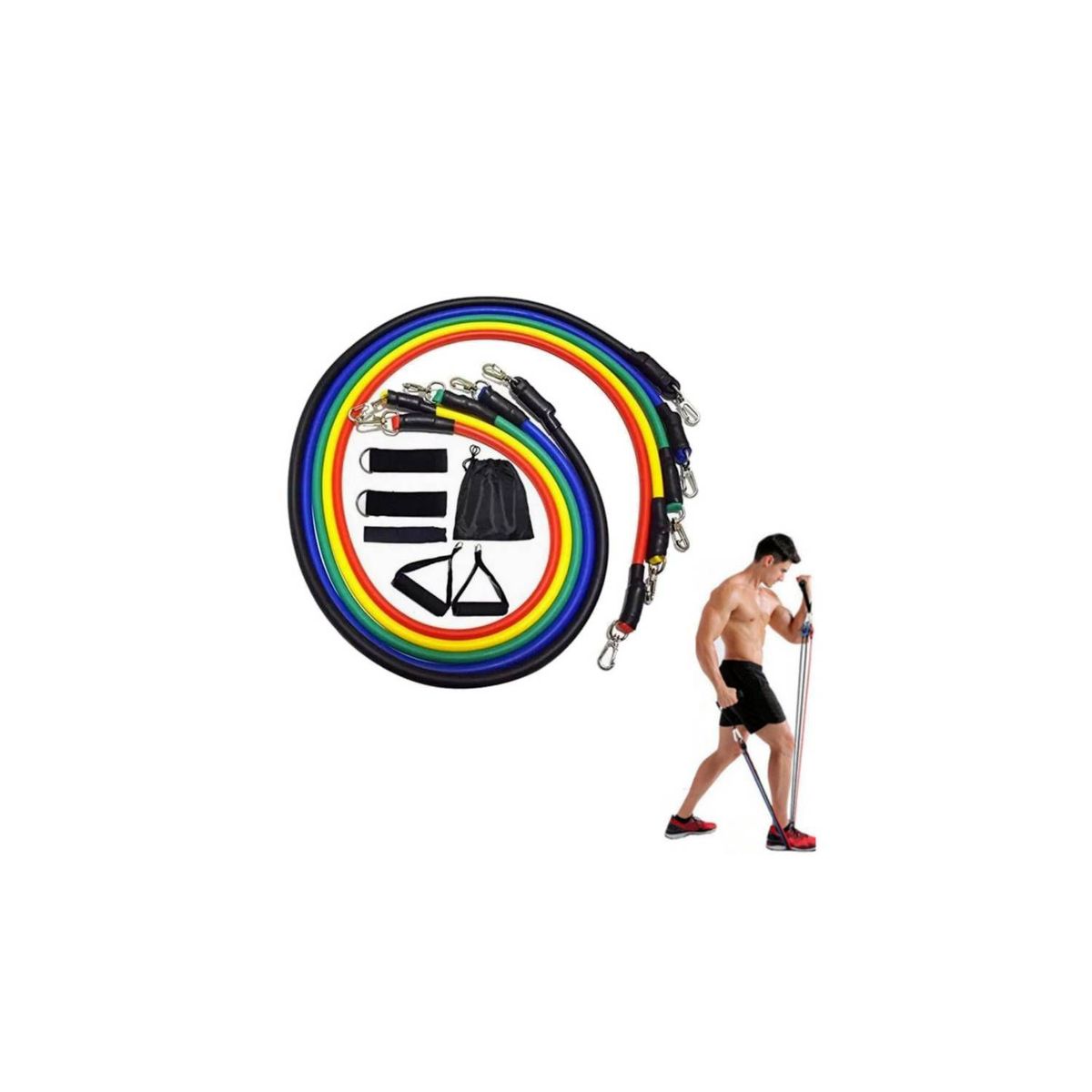 GENERICO - Set 5 Bandas ligas de Resistencia Entrenamiento Fitness yoga