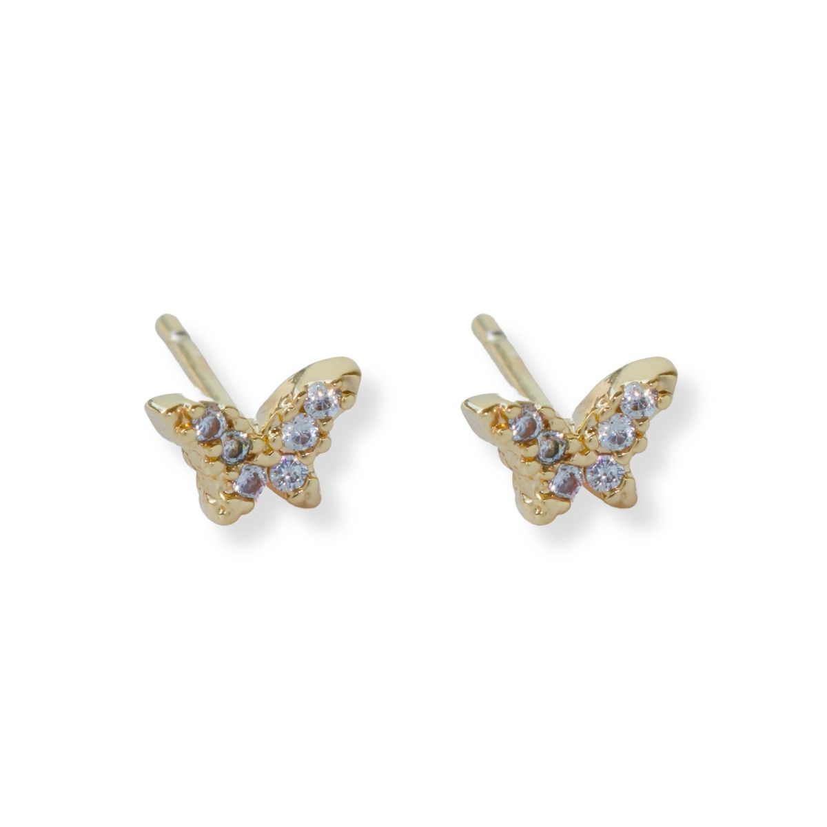 AMBAR JOYERIA - Arete mariposa Tiny 6 LAMINADO EN ORO