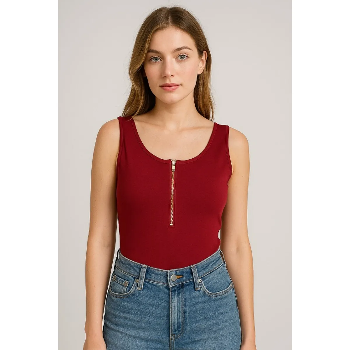 AMA OUTFITTERS - BODY DE SUEDE CON CIERRE GIGI