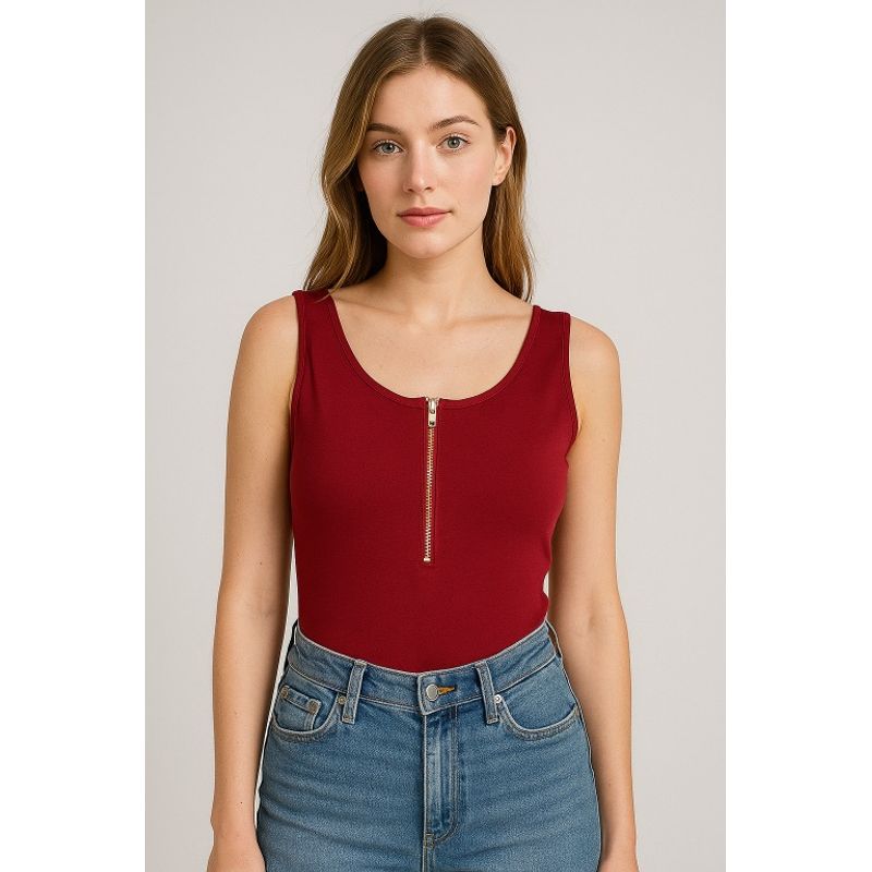 AMA OUTFITTERS - BODY DE SUEDE CON CIERRE GIGI