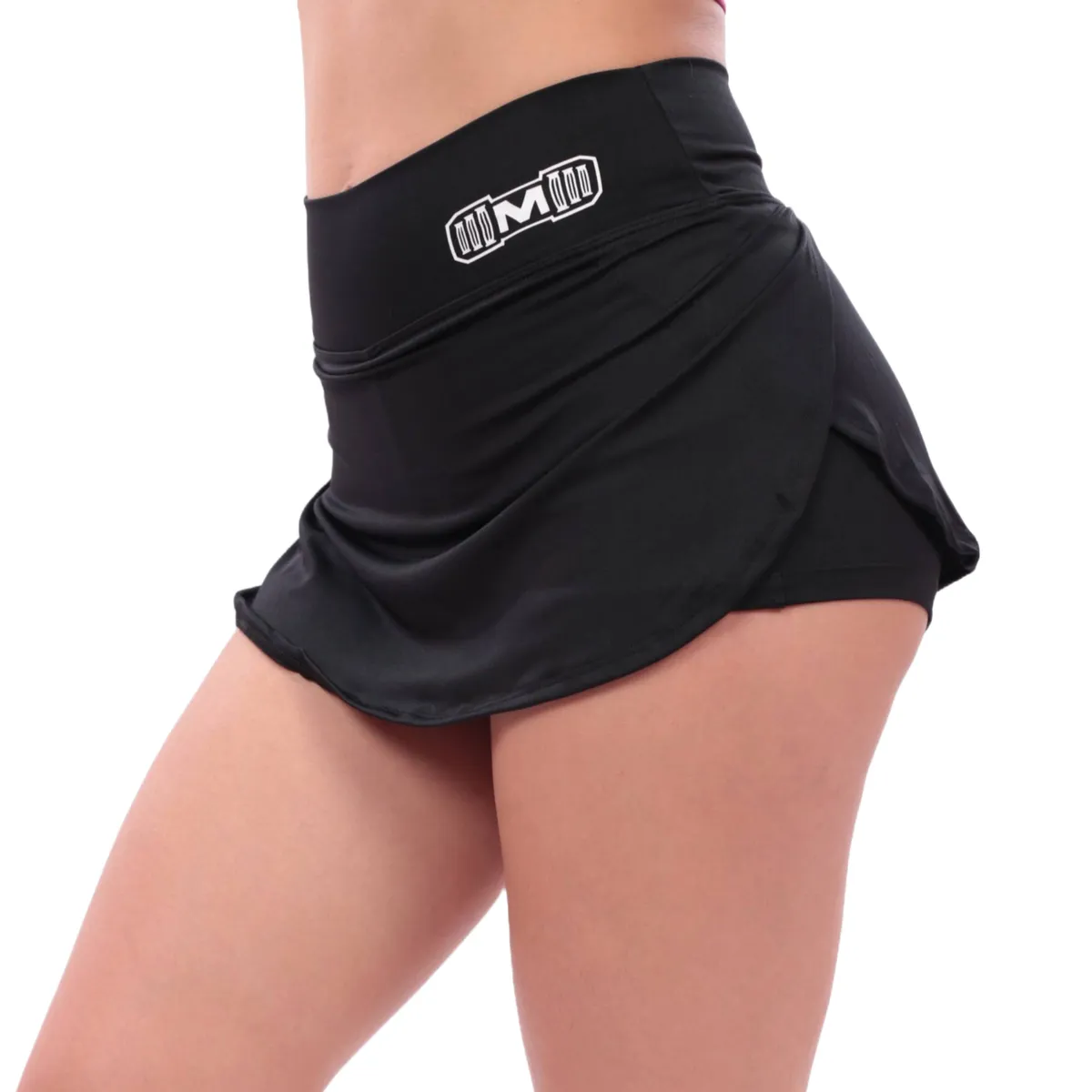 M MUSCLE MUSEUM - Short Falda Deportivo Color Negro para Mujer