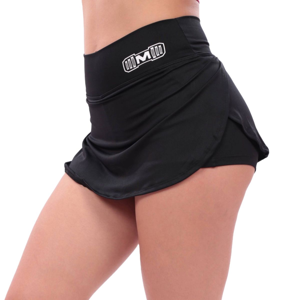 M MUSCLE MUSEUM - Short Falda Deportivo Color Negro para Mujer