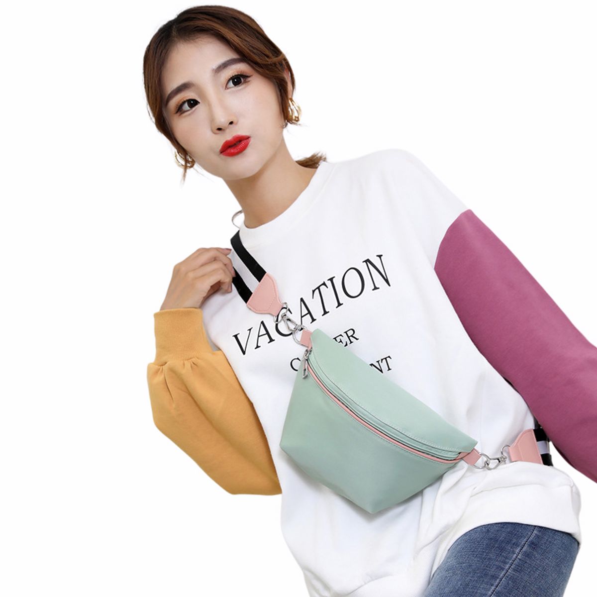 OEM - Riñonera bandolera para mujer - Verde