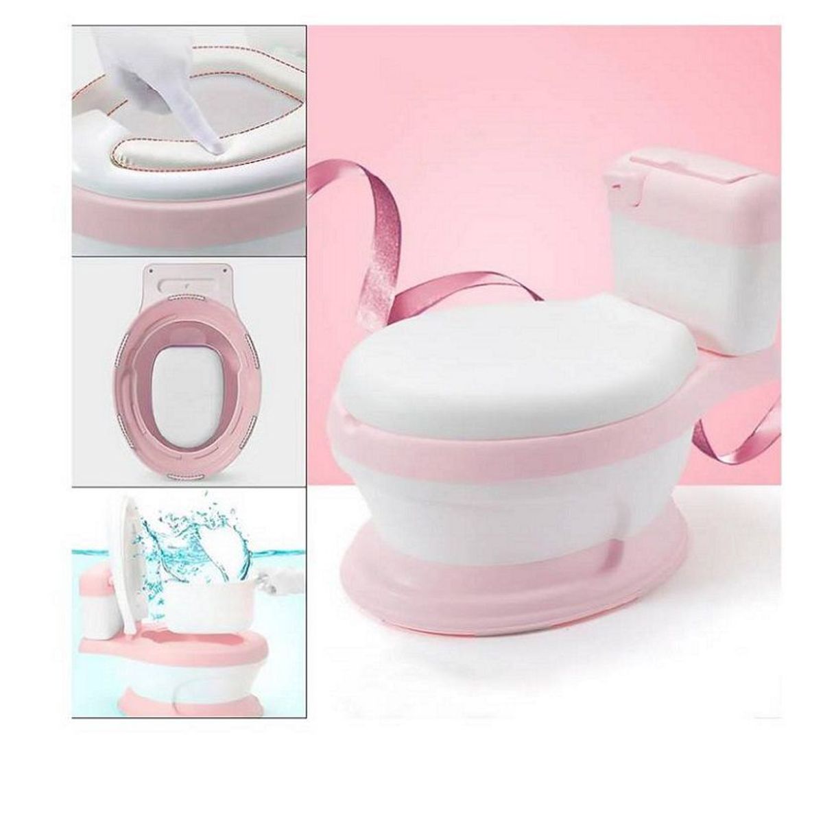 GENERICO - Inodoro Basin de Entrenamiento Musical para Niños Rosado