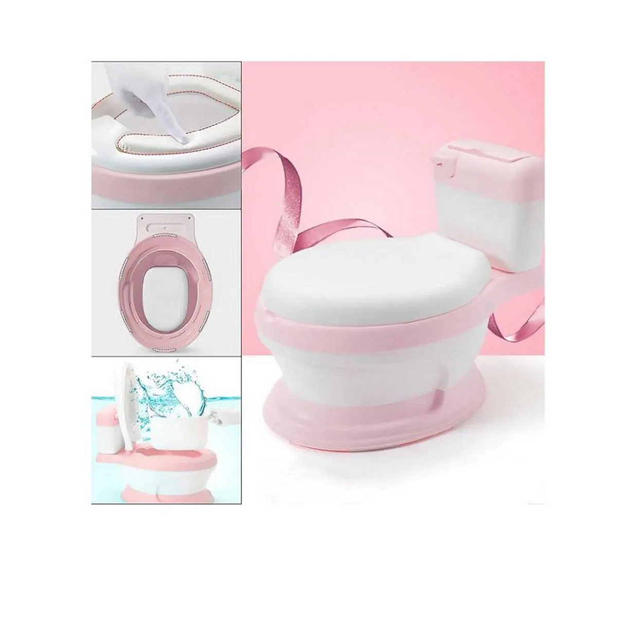GENERICO - Inodoro Basin de Entrenamiento Musical para Niños Rosado