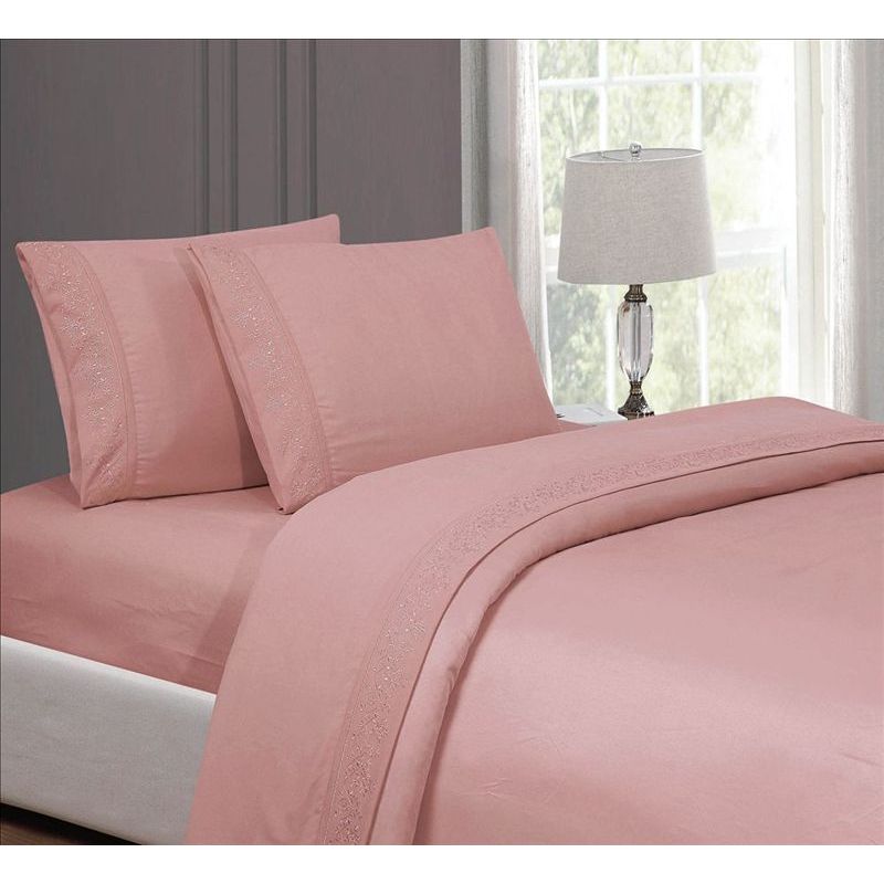 CASATEX - Juego de sabanas 2 plz 100% algodón con bordado