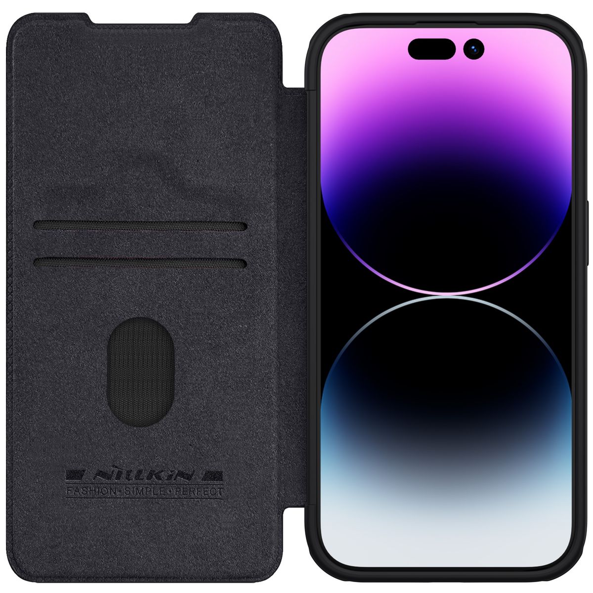 NILLKIN - Case Nillkin Qin Leather Black - iPhone 15 Pro Max