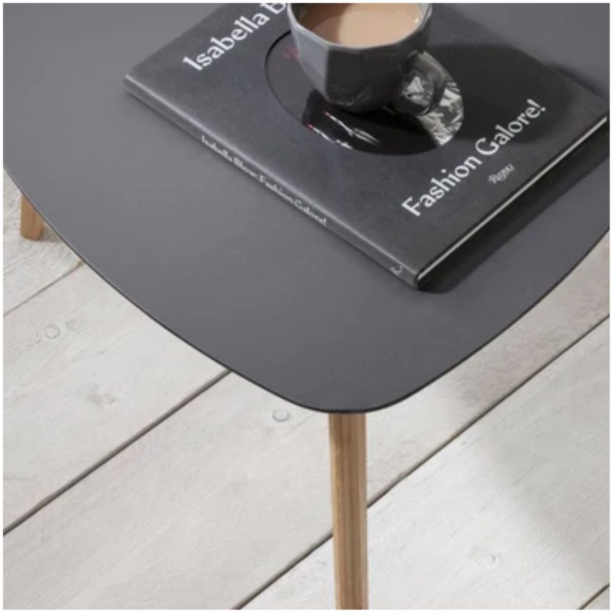 INSPIRA MARKET - Mesa mueble de sala eco friendly semi triangular negro