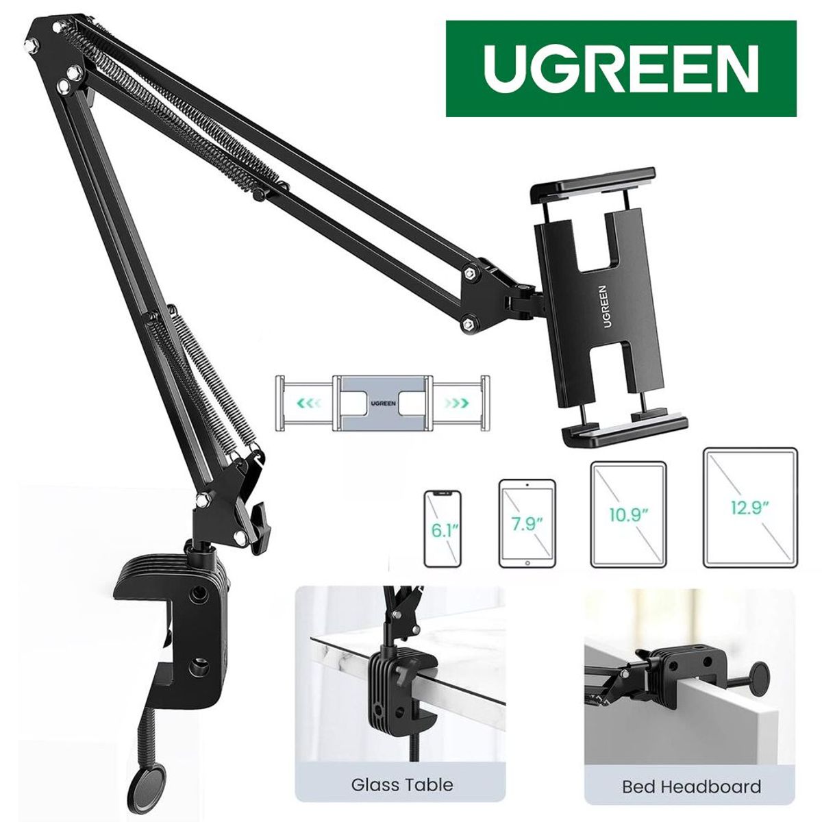 UGREEN - Soporte de brazo largo flexible para tablet ipad UGREEN escritorio 360