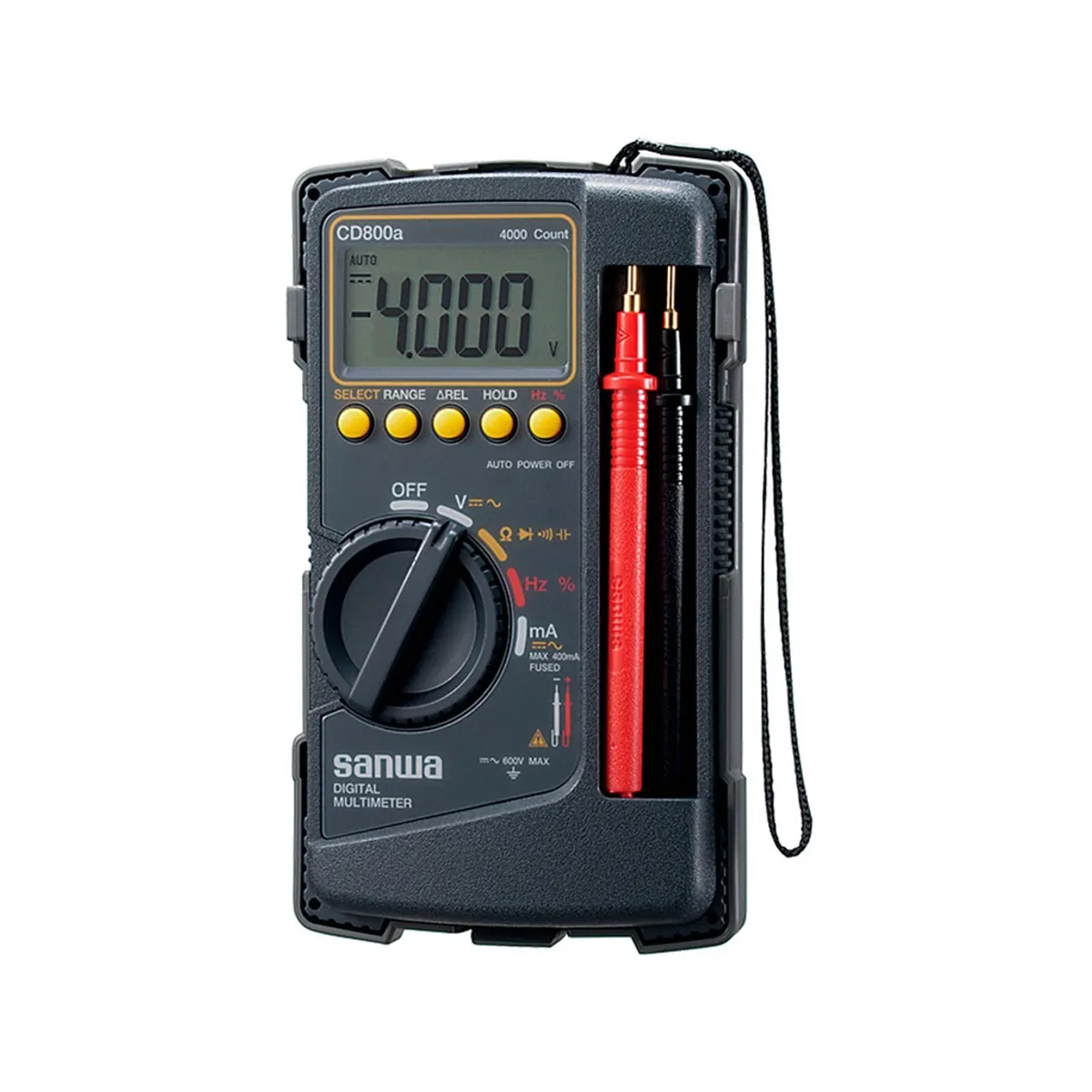 GENERICO - Multimetro True Rms 600V AcDc Compacto Frecuencia Y Continuidad CD800A SANWA