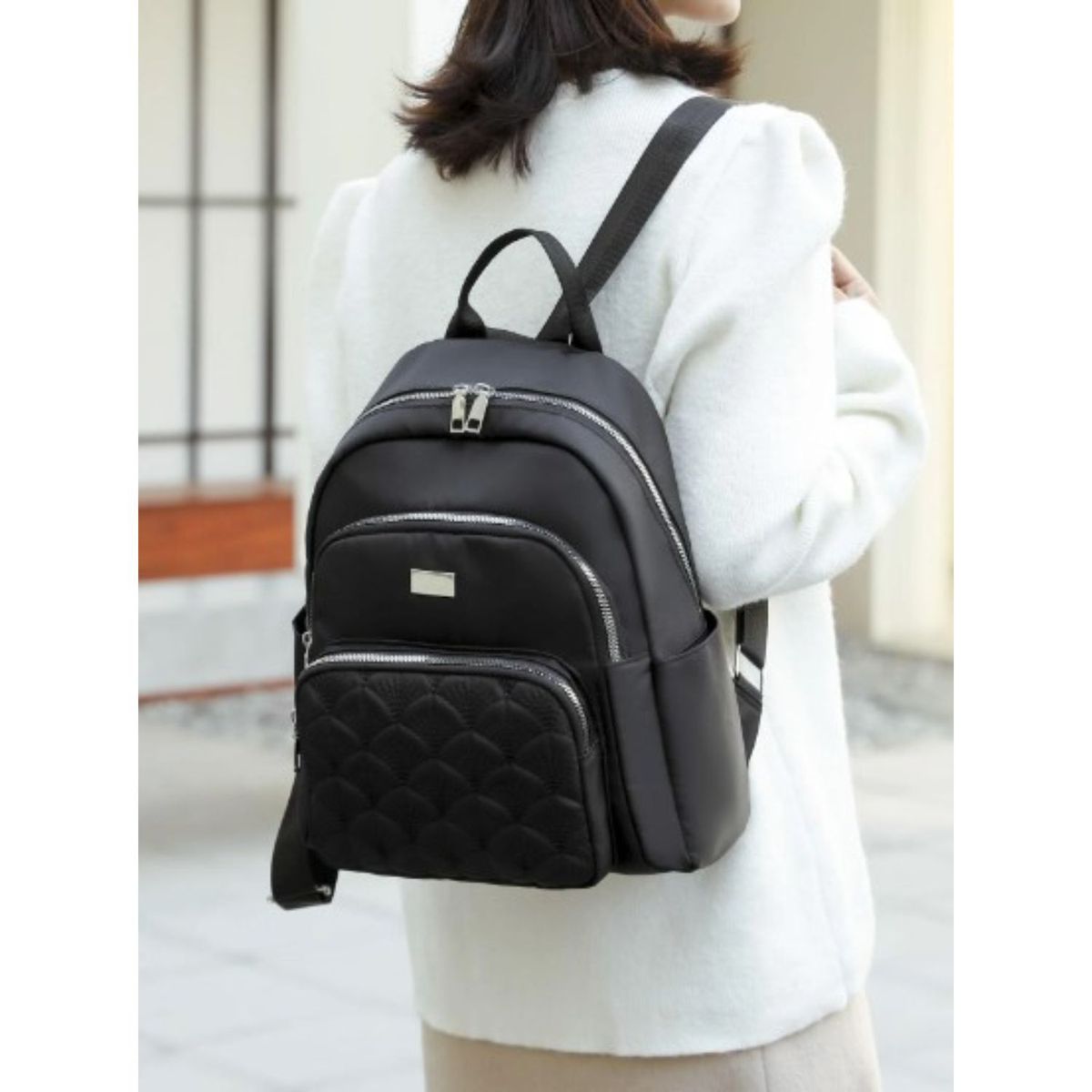 GENERICO - Mochilas Para Mujer Bolso Multiusos Impermeable Cartera Dama Moda Negro